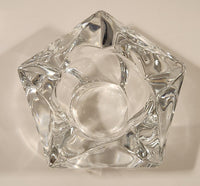 Vintage Diamond Shaped Heavy Crystal Glass Candle Holder