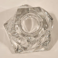 Vintage Diamond Shaped Heavy Crystal Glass Candle Holder