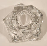 Vintage Diamond Shaped Heavy Crystal Glass Candle Holder