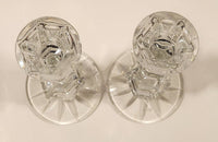 Vintage 7" Tall Heavy Crystal Glass Candle Holders Set of 2 (1 chipped)