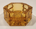 Vintage Hexagon Orange Amber Glass Cigarette Ashtray