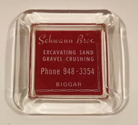 Vintage Schwann Bros. Excavating Sand Gravel Crushing Biggar Saskatchewan Glass Ashtray