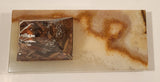 Vintage Hand Painted Wood Quail Bird in Lucite on Onyx Stone Slab