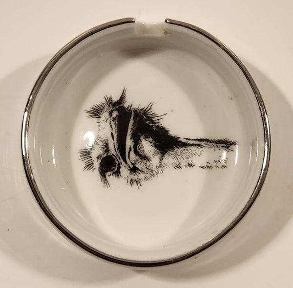 Vintage Royal Decor Ostrich Hand Decorated Porcelain Cigarette Ashtray Made in South Africa