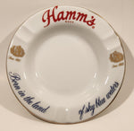 Vintage Hamm's Beer Born in the land of sky blue waters White Porcelain Ashtray