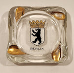 Vintage Berlin Germany Coat of Arms Clear Glass Cigarette Ashtray
