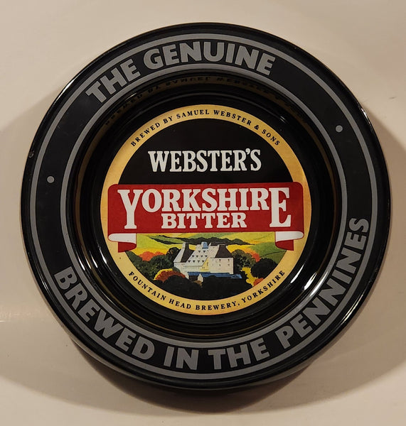Vintage Praesidium Fountain Head Brewery Yorkshire Webster's Yorkshire Bitter Beer Black Melamine Plastic Ashtray Made in England