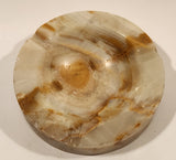 Vintage Round Heavy Onyx Stone Ashtray