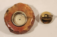 Vintage 1960s Romano Bianchi Hand Made Heavy Red Alabaster Stone Table Lighter