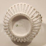 La Huerta Pink Flower White Lattice Work Candy Bowl Dish Hand Made in Manises Spain HAS TWO CRACKS