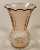 Antique 1930s Anchor Hocking Pineapple Shaped Pink Depression Glass Vase
