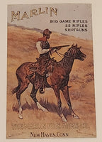 The Marlin Fire Arms Co. Marlin Big Game Rifles .22 Rifles Shotgun New Haven Conn. Frederic Remington Tin Metal Sign