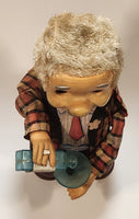 Vintage 1960s Blushing Willy Animated Bartender Tin Litho 10 1/4" Tall Battery Operated Electro Toy NEEDS REPAIR