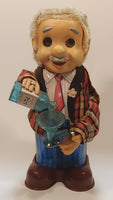 Vintage 1960s Blushing Willy Animated Bartender Tin Litho 10 1/4" Tall Battery Operated Electro Toy NEEDS REPAIR