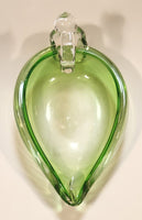 Swan Bird Green Art Glass Candy Dish