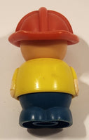 Shelcore FD Fire Department Red Helmet Yellow Shirt Blue Pants 2 3/4" Tall Plastic Toy Figure