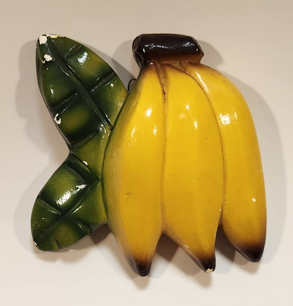 Vintage 1950s Bunch of Bananas Fruit Chalkware Wall Decor