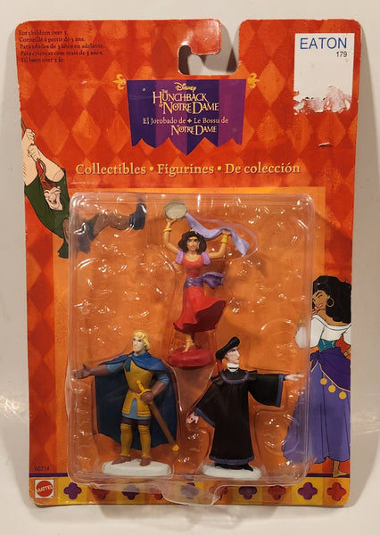 1990s Mattel Arco Disney The Hunchback of Notre Dame Claude Frollo Esméralda Phoebus 3 Pack Toy Figures New in Package