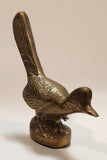 Vintage Roadrunner Bird with Tail Up 6" Brass Metal Figurine