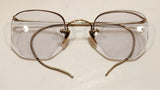 Antique 1930s J. J. Butchart Optometrist G. Woodward Ltd. Edmonton Bosch & Lomb 12K Gold 1/10 Wire Frame Eye Glasses in Case with Rag