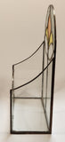 Vintage Art Deco Orange Yellow White 10 1/4" Tall Leaded Frosted and Stained Glass Mail Holder Letter Box