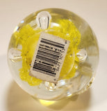 Vintage Art Glass Fruit Clear Yellow Apple Explosion with Bubbles 3" Tall Ornament
