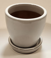Heavy Clay 4 3/8" Tall Flower Pot with Saucer Base