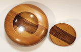Vintage Teak Wood Candy Nut Dish Trinket Box With Lid
