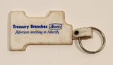 Vintage Treasury Branches Alberta Albertans Investing in Alberta White Rubber Keychain Ring