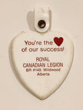 Vintage Royal Canadian Legion BR #149 Wildwood Alberta You're the Heart of our success! Plastic Fob Keychain Ring
