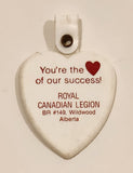 Vintage Royal Canadian Legion BR #149 Wildwood Alberta You're the Heart of our success! Plastic Fob Keychain Ring