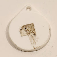Vintage Salesman Sample Payge No. 22 Your Name Printed Here Copy Limit 4 Lines White Plastic Fob Keychain