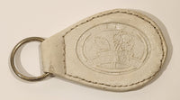 Vintage Mitzi Cotton Exchange White Leather Fob Keychain Ring