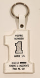 You're Number 1 With Us Regent Vending & Amusements Ottawa Ontario Payge No. 691 White Rubber Fob Keychain Ring