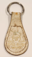 Count On Crosstown Edmonton Quality Controlled Service White Leather Fob Keychain Ring