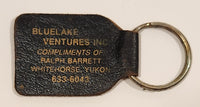 Bluelake Ventures Inc. Compliments Of Ralph Barrett Whitehorse Yukon Black Leather Fob Keychain Ring