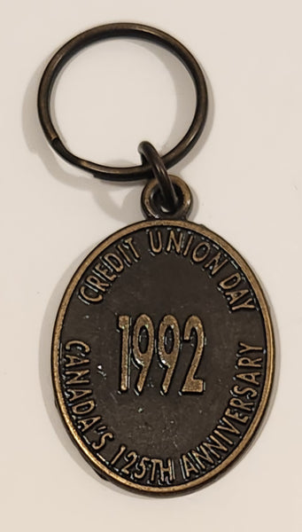 1992 Credit Union Day Canada's 125th Anniversary Metal Fob Keychain Ring