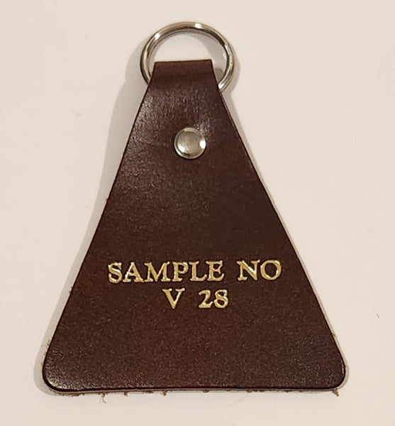Vintage Salesman Sample No. V 28 Brown Leather Fob Keychain