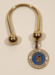 Vintage Barlow Columbus Georgia Consolidated Government 1971 Muscobee County 1826 City Chartered 1828 Enamel Metal Horse Shoe Ball End Keychain Key Ring