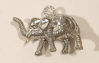 Vintage Silver Look Plastic Elephant Necklace Charm Made in Hong Kong