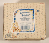 1993 Enesco Cherished Teddies 914789 "Showers Of Friendship" Alan April Bear Resin Figurine New in Box