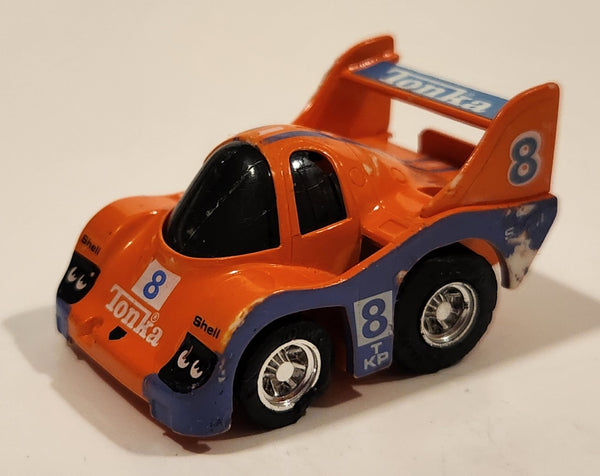 Vintage Takara Tonka Turbo Tricksters #8 Shell Pull Back Orange Die Cast Toy Car Vehicle Made in Macau
