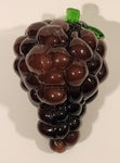 Vintage Art Glass Fruit Purple Grapes Bunch 6" Tall Ornament