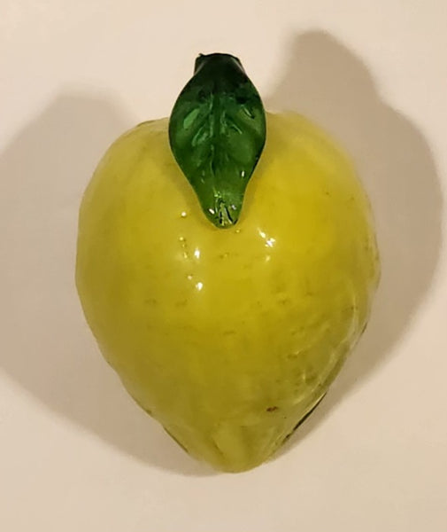 Vintage Art Glass Fruit Green Lime 2 3/4" Tall Ornament
