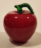 Vintage Art Glass Fruit Red Apple 3 1/2" Tall Ornament