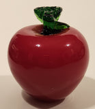 Vintage Art Glass Fruit Red Apple 3 3/4" Tall Ornament