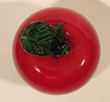 Vintage Art Glass Fruit Red Apple 3 1/2" Tall Ornament