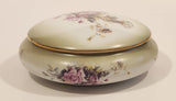 Vintage 1898 China Company Pink Rose Flowers Porcelain Trinket Box with Lid