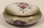 Vintage 1898 China Company Pink Rose Flowers Porcelain Trinket Box with Lid