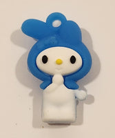 Sanrio My Melody Blue 1 1/4" Tall Rubber Toy Figure Keychain Charm